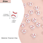 100pcs Baseball Spacer Loose Beads Sports Ball Polymer Clay Beads DIY Jewelry - Image 3