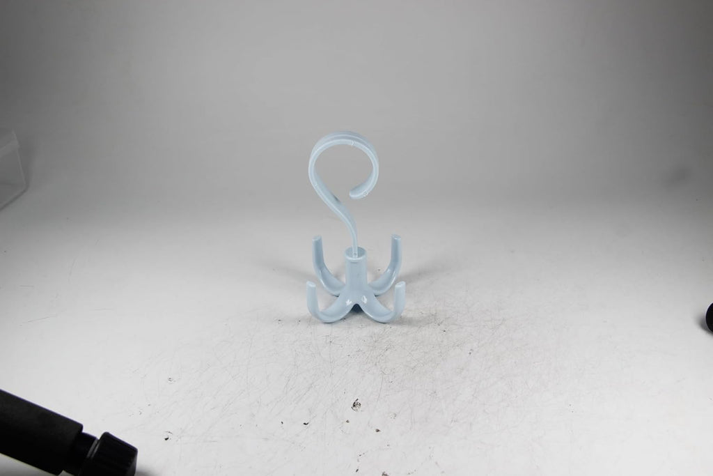 2Pcs Rotating Belt Hanger 360 Degrees Rotatable Organizer with 4 Hooks for Drying Towels Bras Clothes Gloves Plastic Laundry Sock Drying Hanger Blue