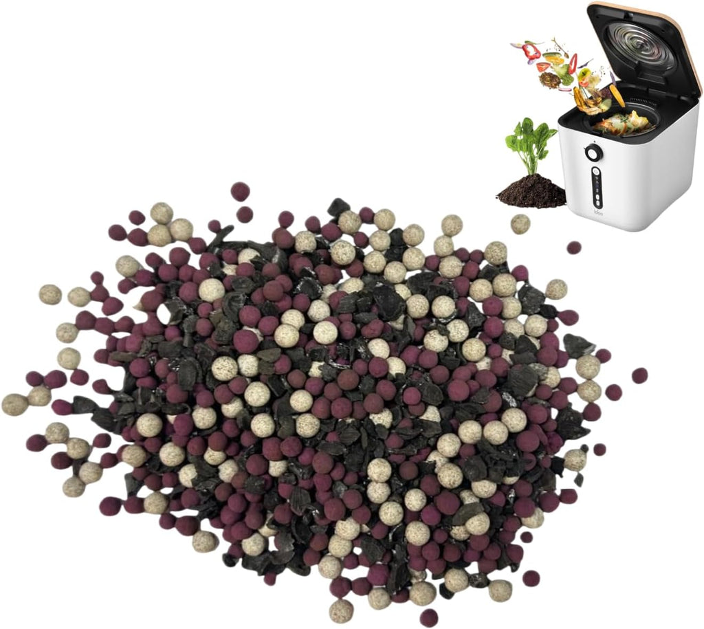 iDOO Odor Absorbing Filter Refills for Smart Waste Kitchen Composter, Multi-color Mixed Activated Carbon Granules Uesd for Electric Countertop Compost Bin, with 2 Packs of Activated Carbon 1500g Total