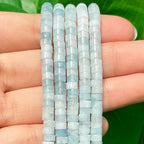 150Pcs 4×2mm Natural Aquamarine Spacer Stone Beads - Image 3