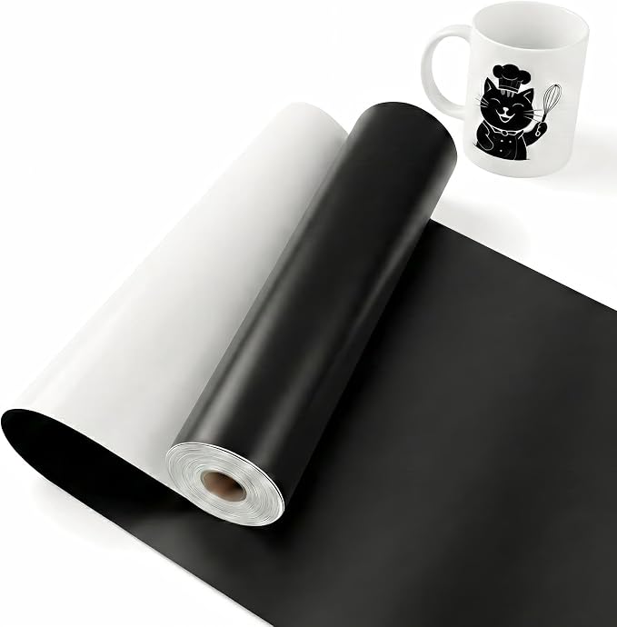 Black Permanent Vinyl for Cricut Cutting Machine, Waterproof, Durable Black by Unknown