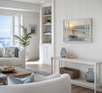 LRTNMTJ Beach Window Sunset Canvas Wall Art Fake Window Ocean Coastal Wall - Image 4