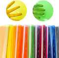 XHT 9 Pcs Clear PVC Vinyl, 21cmx30cm Fluorescent Solid Color Transparent by XHTFauxLeather