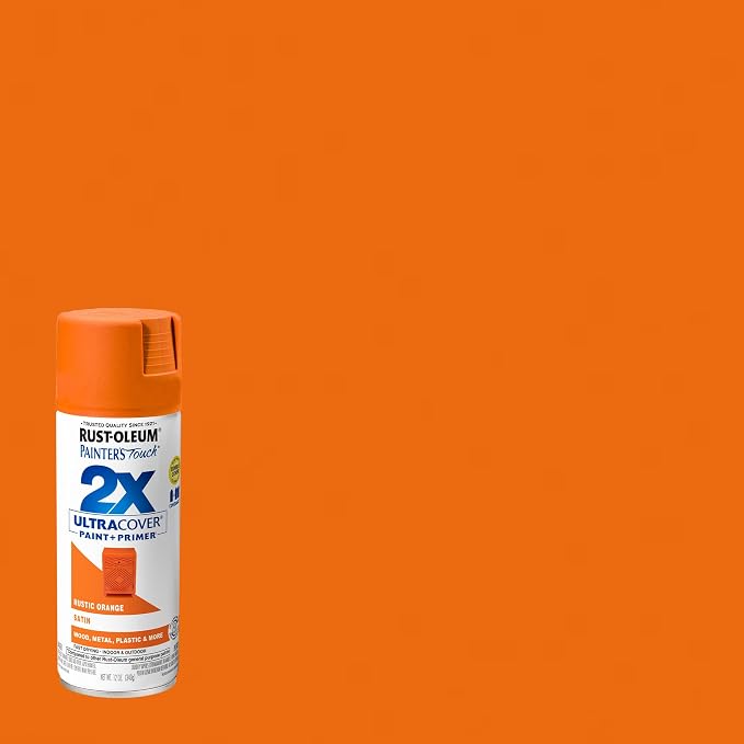 Rust-Oleum Painter's Touch 2X Ultra Cover Spray Paint, Satin Rustic Orange | - Image 2