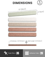 Fluxynara Cork Board Alternative Felt Strip Board 5-Pack 13"x2", Office Pin - Image 2