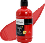 Artecho Scarlet Red Acrylic Paint 500ml / 17oz Large Bottle | Semi Glossy Finish by Artecho