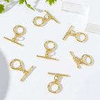 Beebeecraft 15 Sets 18K Gold Plated Toggle Jewelry Clasps Connectors Round Ring - Image 4