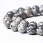 A+ Natural Map Jasper Gemstone Beads Gray Energy Stone Healing Power - Image 3