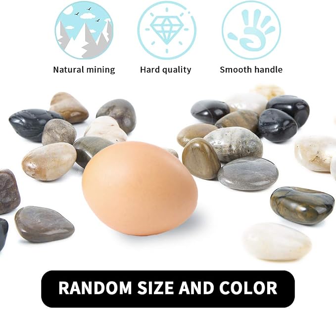 Pebbles Polished Gravel, Natural Polished Mixed Color Stones, 0.5-1.2 inch - Image 7