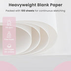 9"x12" Sketchbook Pink, 1 Pack-100 Sheets Cute Sketchbook - Image 3