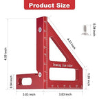 Aleric Imperial 3D Multi Angle Measuring Ruler, High Precision 45/90 Degree - Image 2