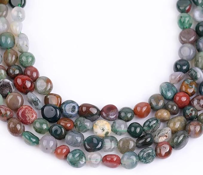 HAAMIIQII Natural Indian Agate Pebble Stone 5-8mm Small Irregular Freeform - Image 4