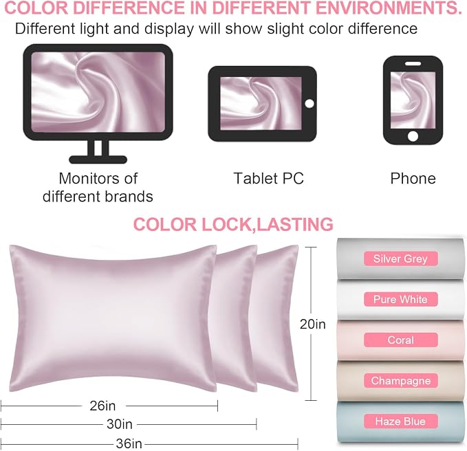 Silk Pillow Cases 2 Pack Queen Size - Image 7