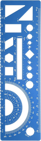 HARFINGTON Multifunctional Geometric Rulers 15cm Metric and SAE Aluminum by HARFINGTON