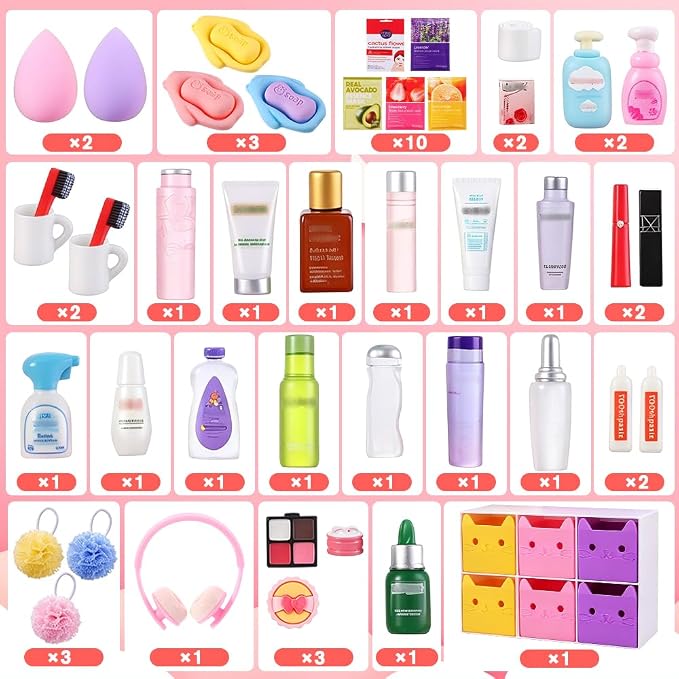 DIYDEC 92Pcs Dollhouse Mini Jewelry Storage Case Cosmetic Hand Bag Miniature - Image 5