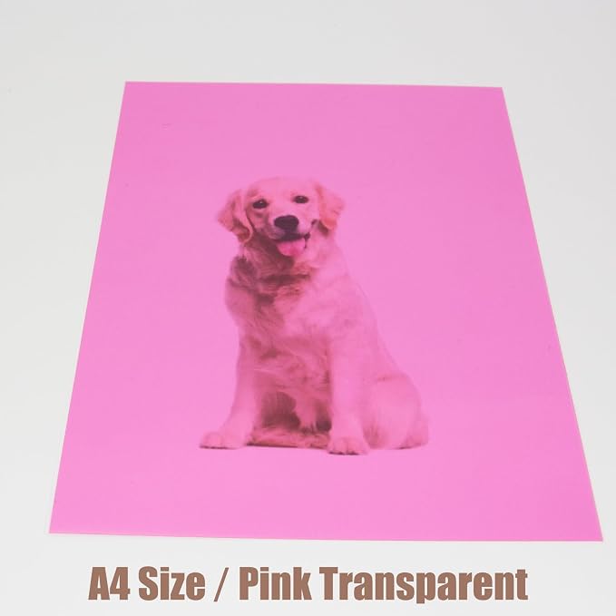 10-Pack A4 Colored PVC Flexible Plastic Sheets, 0.3mm Pink Transparent Film - Image 5