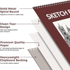 9" x 12" Sketch Book, Acid Free Artist Drawing Book Paper, Art Supplies - Image 2