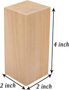 4 Inch Wood for Carving, Rectangular Wooden Blocks for DIY Carving, Large - Image 2
