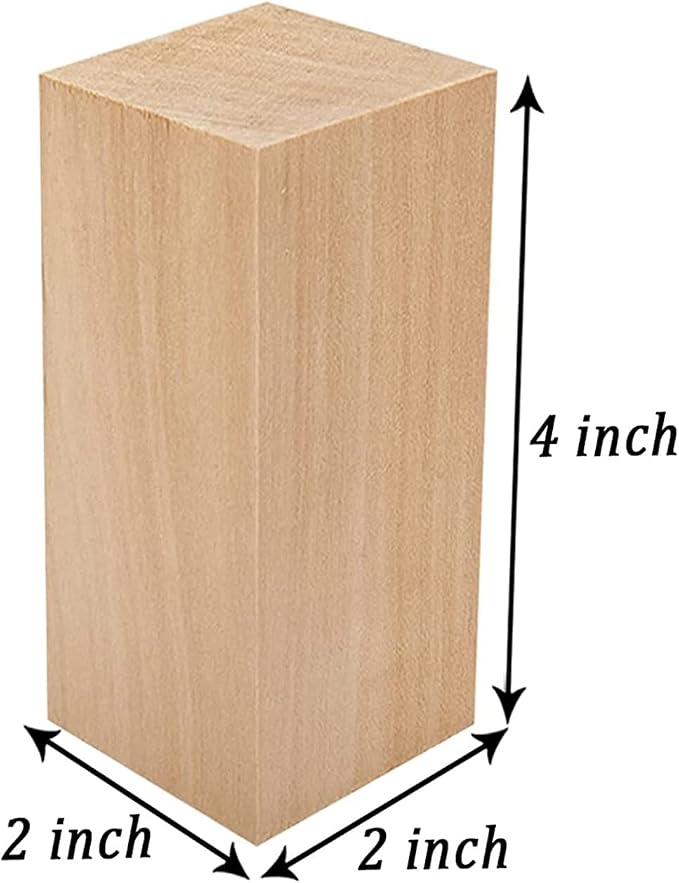 4 Inch Wood for Carving, Rectangular Wooden Blocks for DIY Carving, Large - Image 2