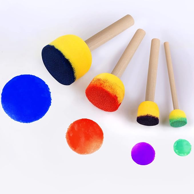30 Pcs Round Sponges Brush Set, Round Sponge Brushes - Image 4