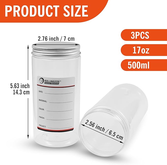 ROLLINGDOG 3 PC Plastic Paint Containers - Image 2