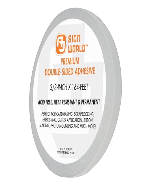 Best 3/8" Ultra-Thin Permanent Double-Sided Tape by AJSignWorld