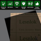 Lesnlok Black Transparent Acrylic Sheet 1/8 inch Thick 3mm 2 Pieces 12 x 16 - Image 3