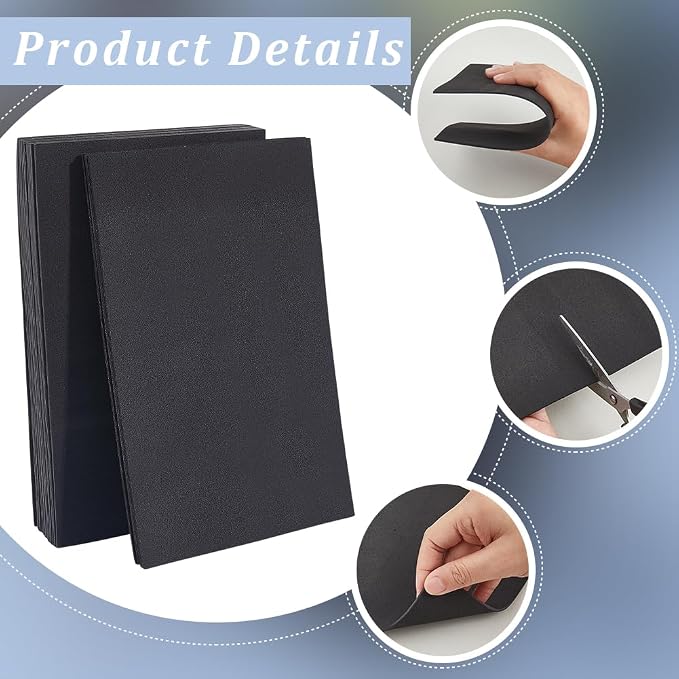 20Pcs 6x9 Inch 2MM Thick Black Foam Paper Sheets Rectangle 3D High Density - Image 6
