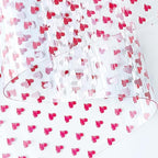 ONEART | Red Heart Printed TPU Jelly Faux Leather 12 x 53 inches Transparent - Image 2