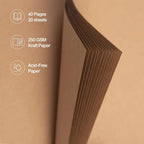 potricher 12 x 12 Inch DIY Scrapbook Album 40 Pages Hardcover Kraft Paper Scrap - Image 5