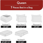 MUXHOMO 7 Pieces Queen Comforter Set, Reversible Bed in a Bag Queen Size - Image 5