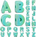 26 Pcs Cute Chunky Turquoise Letter Beads, 20mm Jumbo 3D Acrylic Letter Beads by DoDoBeads