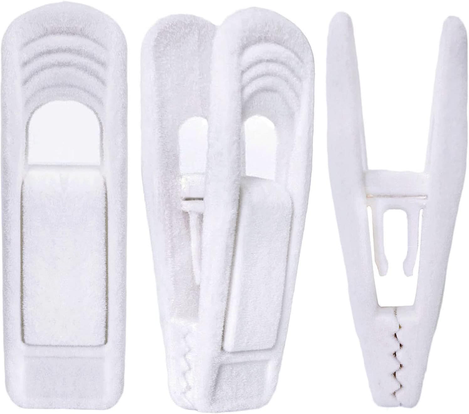 White Velvet Hangers Clips 40 PCS, Pants Hangers Velvet Clips Easily Add to Velvet Hanger, Skirt Suit Pants Clothes Velvet Hangers, Baby Kids Hangers Clips