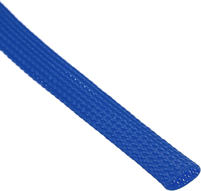 uxcell PET Expandable Sleeving 25ft 1/2" Blue Cable Management Sleeve Cord - Image 2