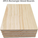 4PCS Rectangle Wood Boards Unfinished Wood Blocks - Image 2