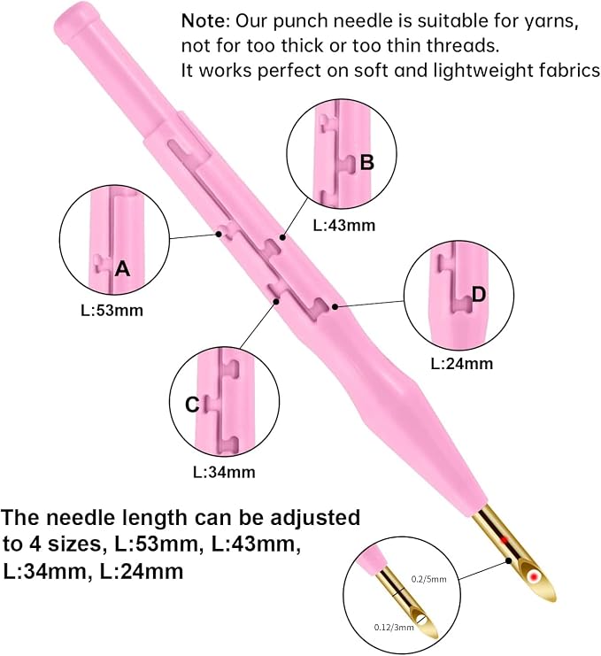 MSDADA 21PC Punch Needle Kit, Adjustable Punch Needle Tool, Wooden Handle - Image 7