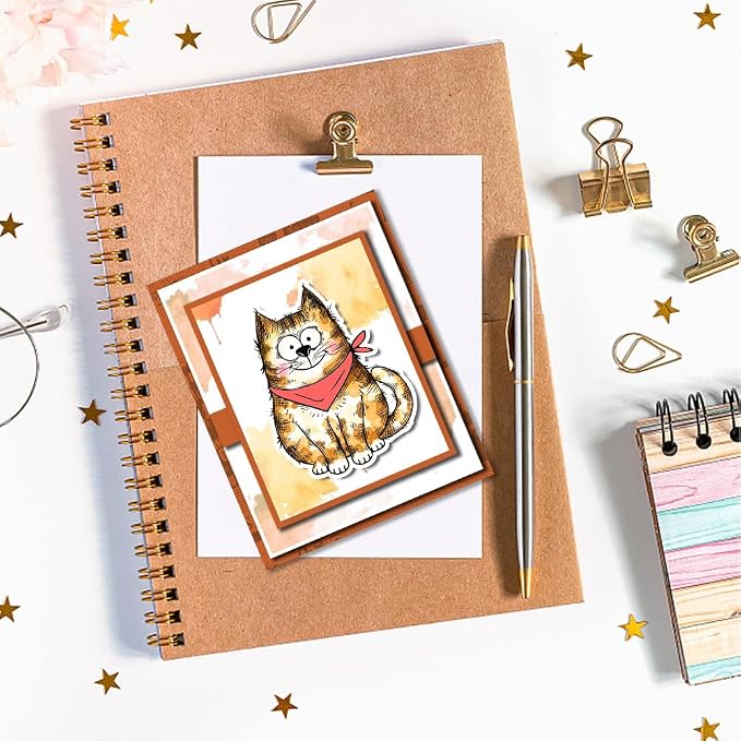 GLOBLELAND 8.3x5.8in Cartoon Flower Cat Clear Stamps - Image 3