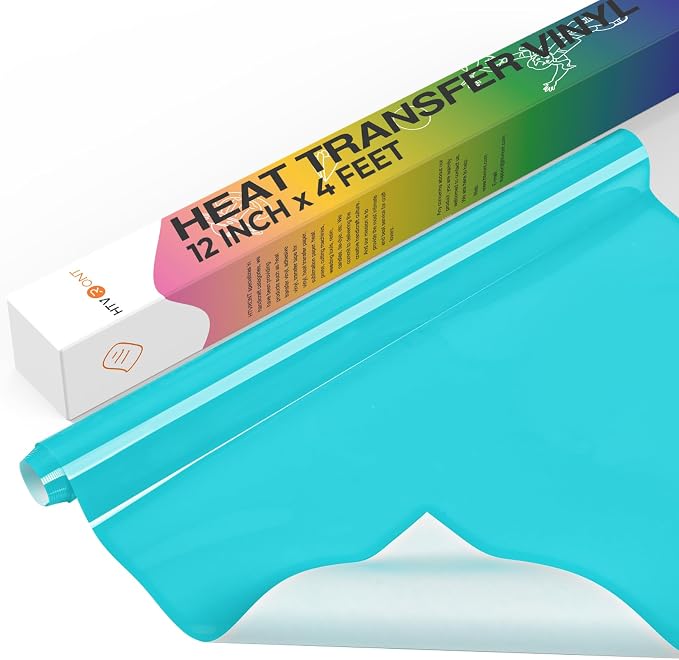 HTVRONT Heat Transfer Vinyl Roll, Turquoise Iron on Vinyl by HTVRONT