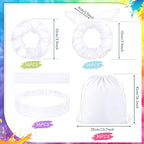 Abbylike 180 Pcs Tie Dye Party Supplies, 36 Cotton Drawstring Backpack 36 White - Image 2