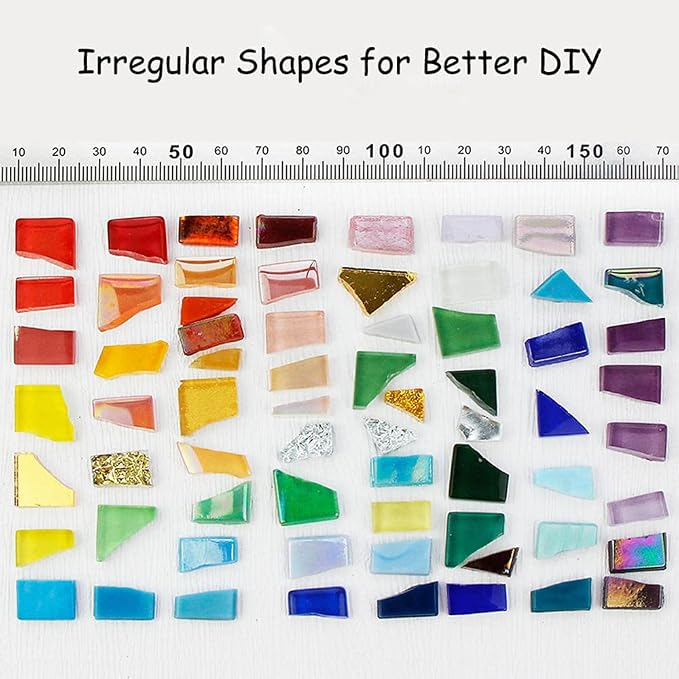 1.1lb Irregular Crystal Mosaic Tiles, Small Mosaic Tile DIY Hobbies Children - Image 2
