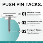 150 PCS Flat Clear Short Push Pins - Image 2