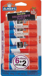Elmer's Disappearing Purple School Glue Sticks, 0.21 oz Each, 8 Sticks per Pack by Unknown