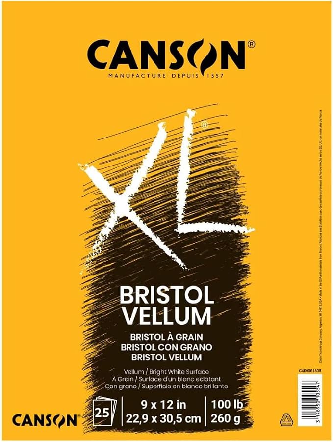 Canson XL Series Vellum Bristol Pad, 100 lb., Top Bound, Fold Over Cover - Image 2