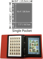 MUDOR 20 Sheets Stamp Pages for Collection Album Binder Book, 1 Pocket | Holds - Image 3