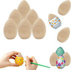 Chochkees Small Smooth Unpainted Natural Stand-Up Wooden Easter Eggs, Décor and by Chochkees