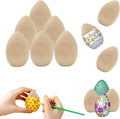 Chochkees Small Smooth Unpainted Natural Stand-Up Wooden Easter Eggs, Décor and by Chochkees