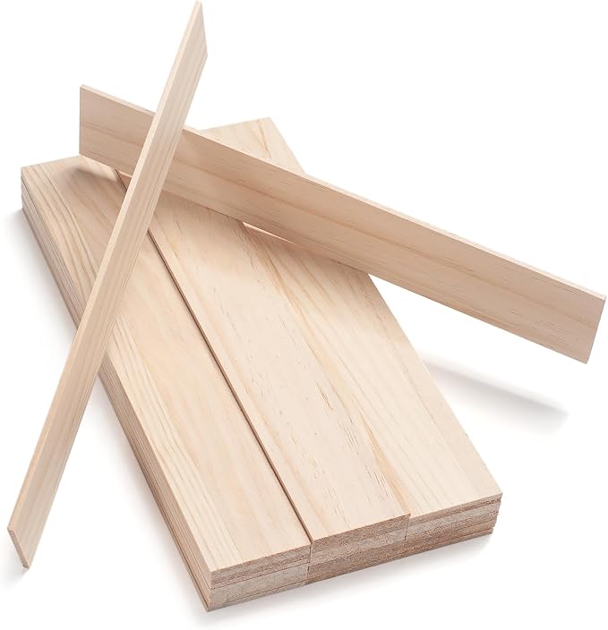 Wooden Dowels for Crafts, Wood Slats Trim Strips for Wall 1/8" × 2" × 12" by Coowayze