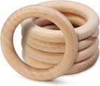 FoDau770 5pcs Natural Beech Wooden Rings, Unfinished Solid Wood Rings Heavy by FoDau770