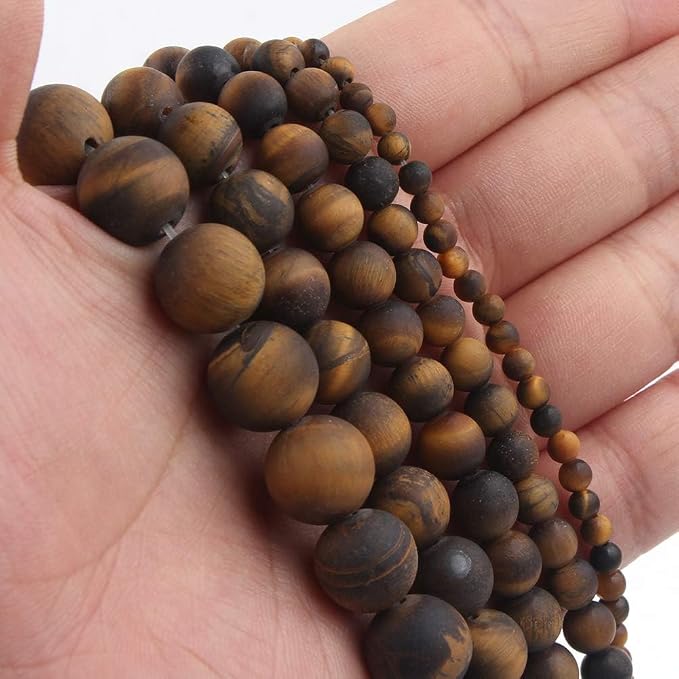 10mm Matte Classic Tiger Eye Bead, 15-Inch Matte Round Loose Stone Beads - Image 8
