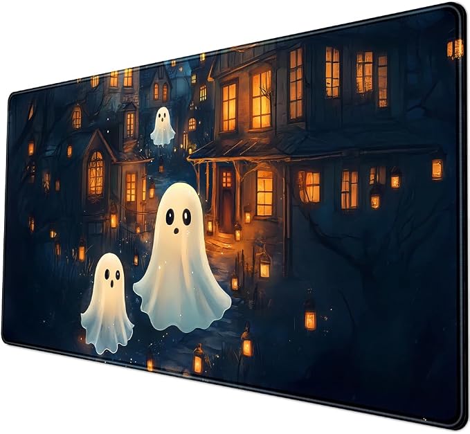 Cute Desk Mat Ghost Cartoon Mouse Pad Haunted House Style Desk Pad, Gaming - Image 5